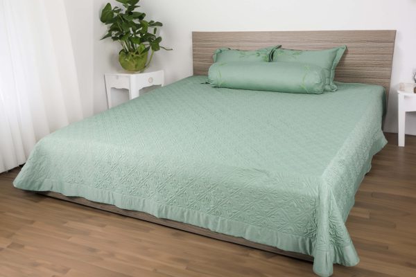 BỘ CHĂN GA MODAL THÊU XANH NGỌC - Ảnh 3