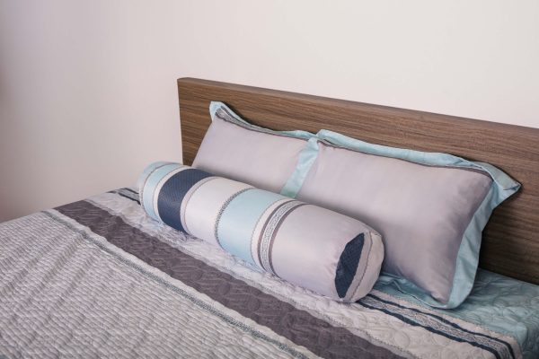 Bộ chăn ga Tencel Organic Xanh Kẻ Sọc In Hoa - Ảnh 5